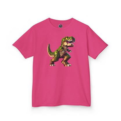 Pixel Dinosaur Kids T-Shirt – Retro Pixel T-Rex Gamer Tee