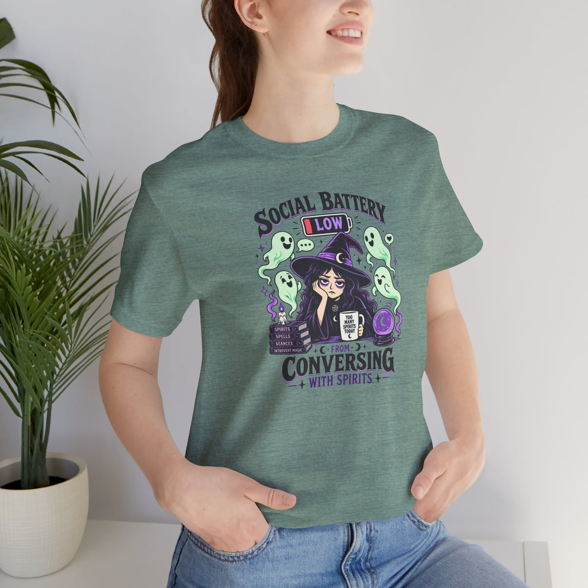 Social Battery Low From Conversing With Spirits T-Shirt