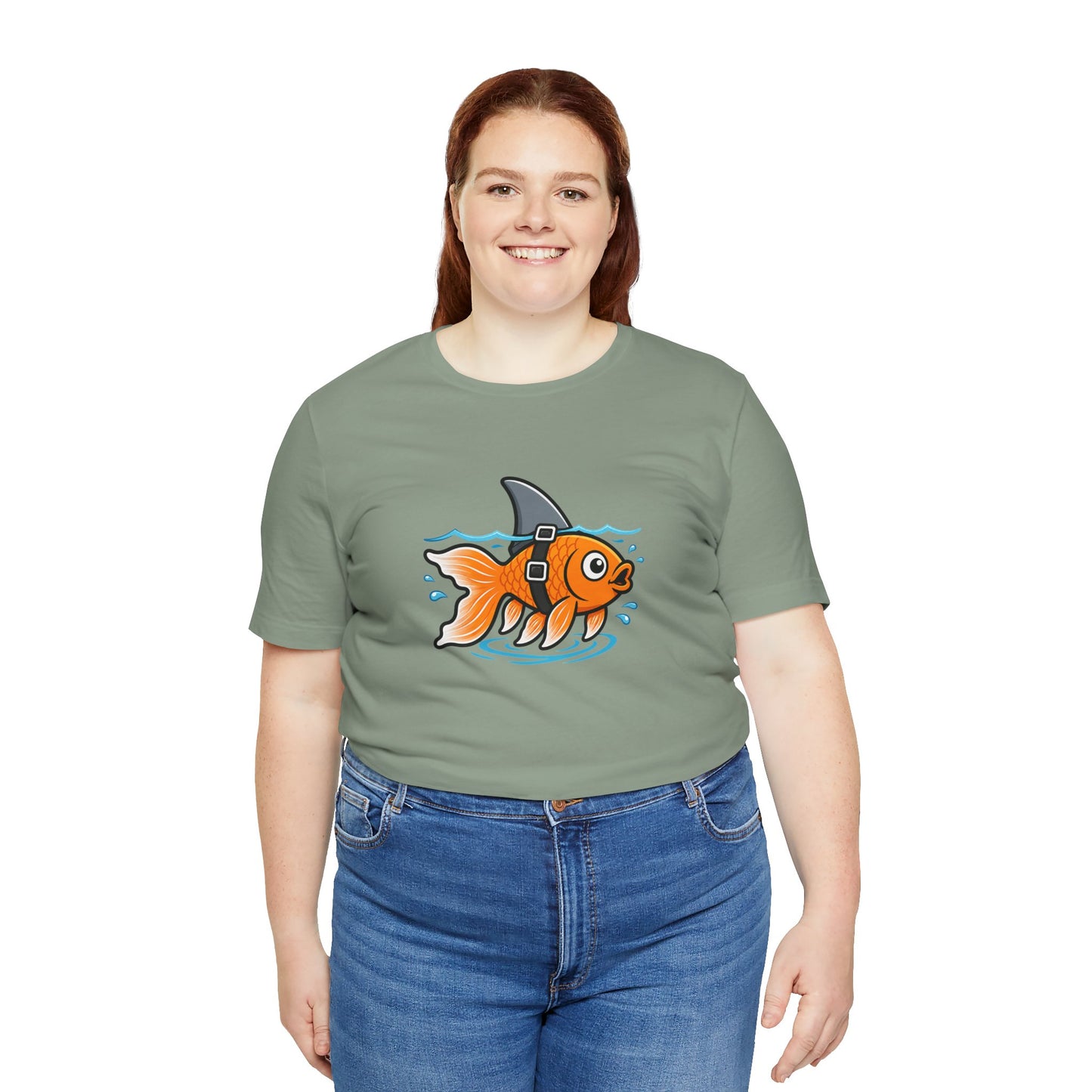 Goldfish Shark T-Shirt – Funny Fish Swimming  Graphic Tee