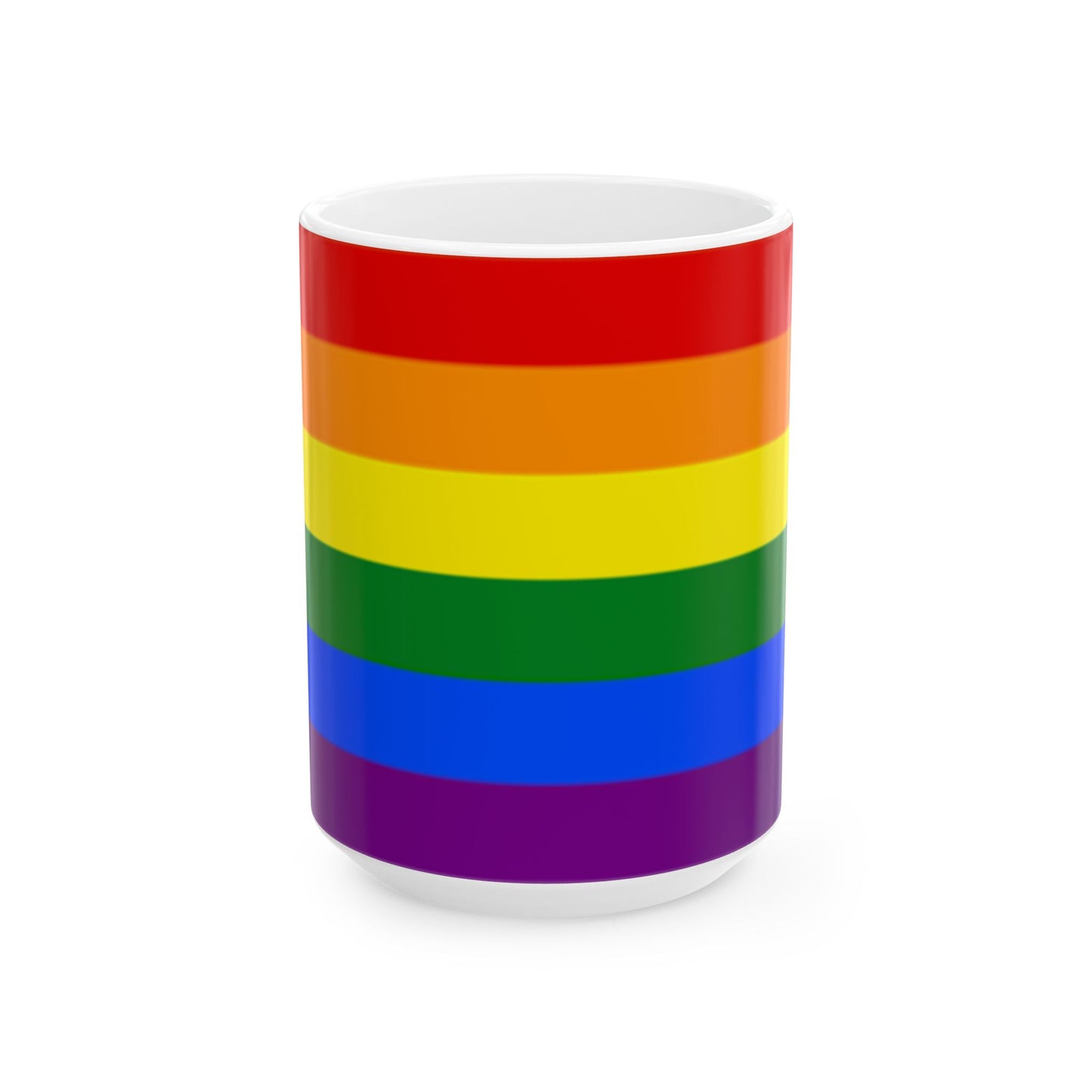 Classic Rainbow Pride Flag Cup – LGBTQ+ Ceramic Mug