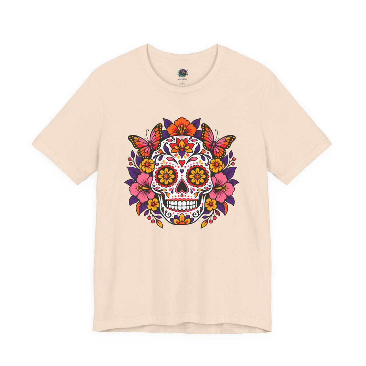 Floral Sugar Skull T-Shirt – Colorful Día de los Muertos Inspired Tee