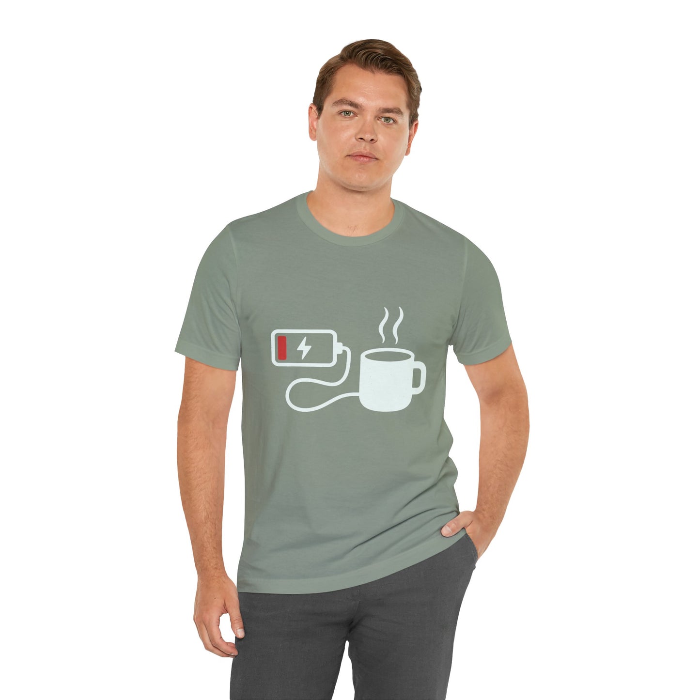 Low Battery Need Coffee Tee – Funny Caffeine Graphic T-Shirt