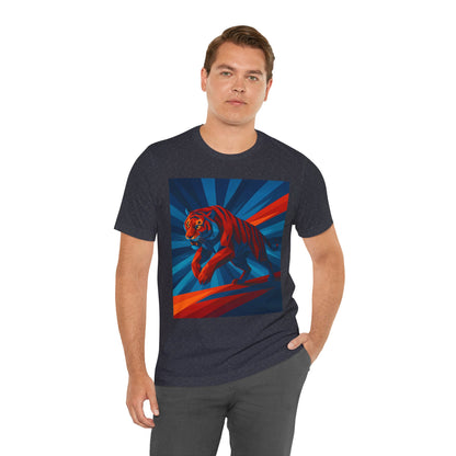 Geometric Tiger T-Shirt – Bold Jungle Animal Tee in Abstract Style - WhimSpin - https://whimspin.com
