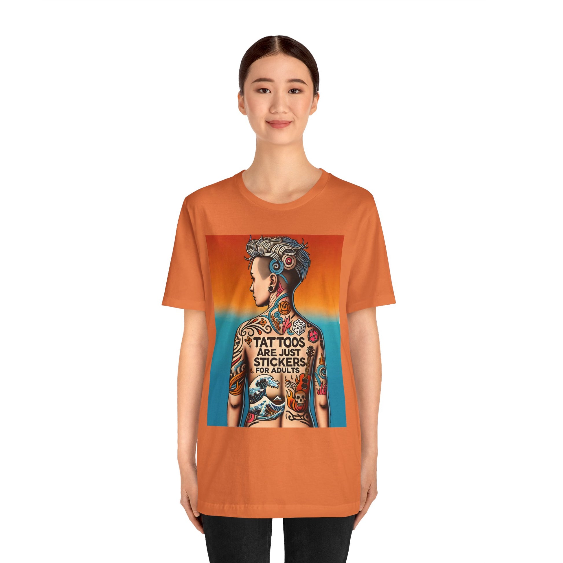 Tattoos Are Just Stickers for Adults T-Shirt – Funny Tattoo Lover Graphic Tee - WhimSpin - https://whimspin.com