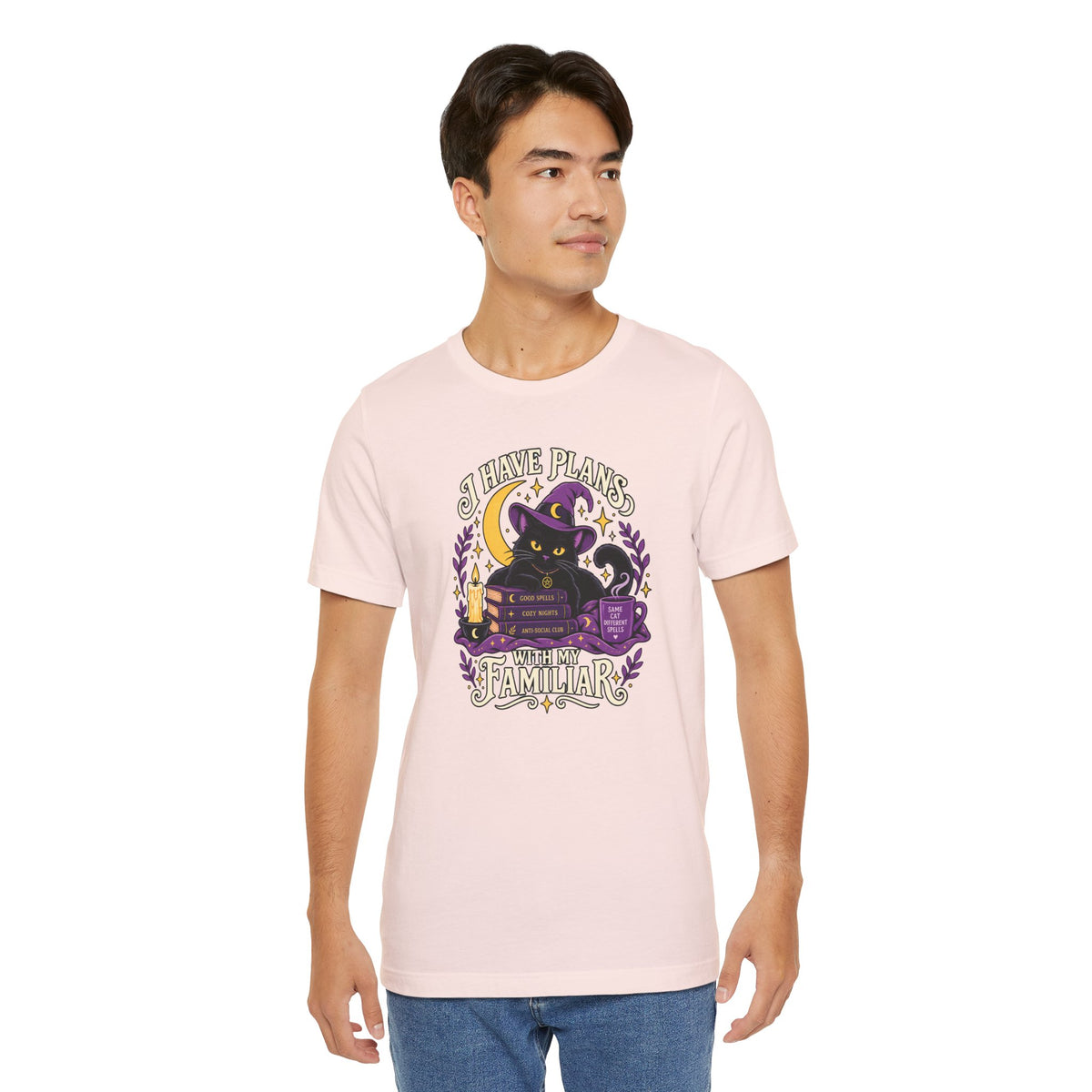 I Have Plans With My Familiar T-Shirt - Funny Witchy Introvert Cat Tee