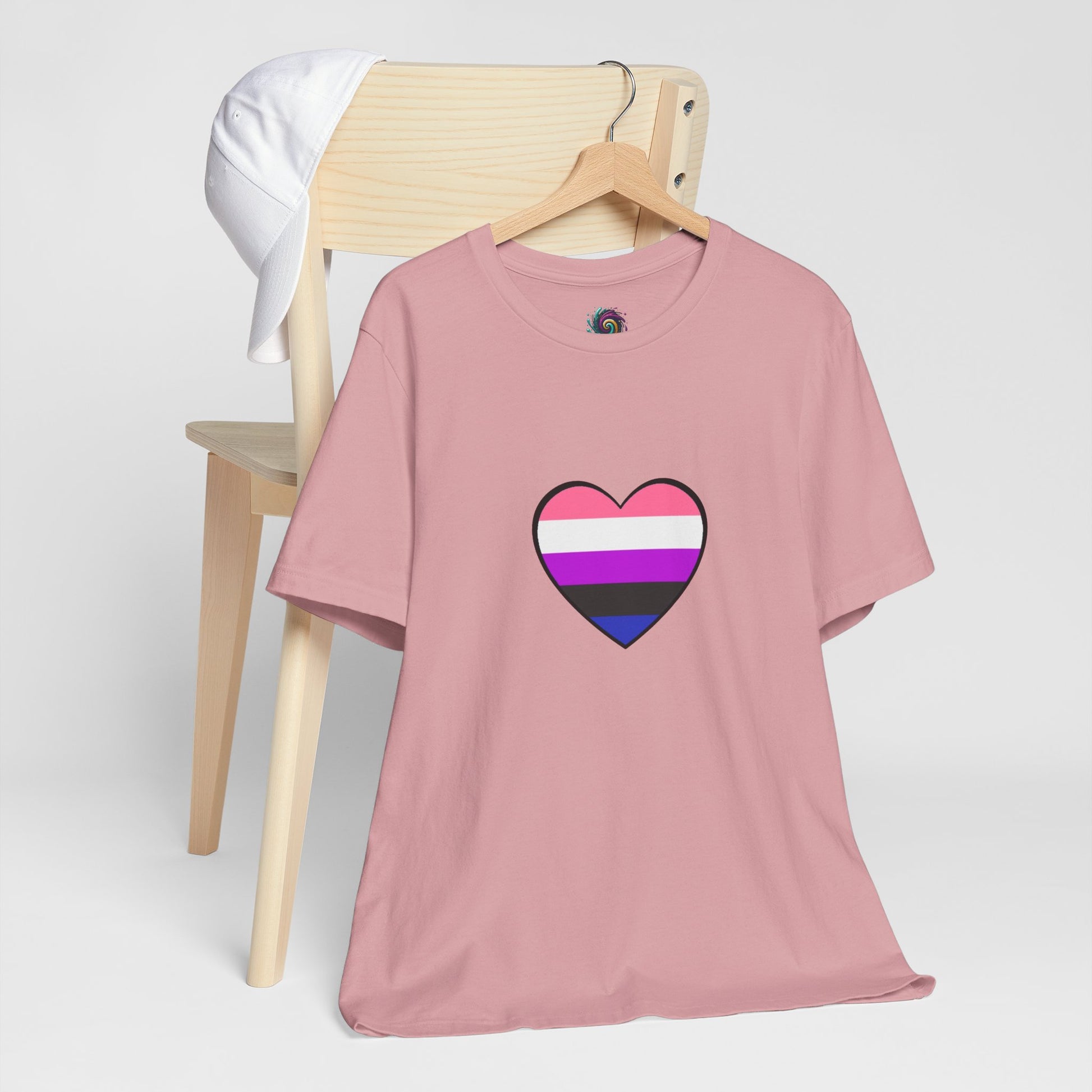 Genderfluid Pride Heart T-Shirt – Bold LGBTQIA+ Flag Tee - WhimSpin - https://whimspin.com