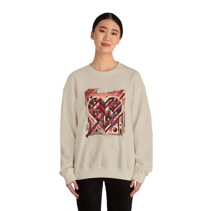Cubist Heart Sweatshirt – Modern Art Valentine's Day Pullover