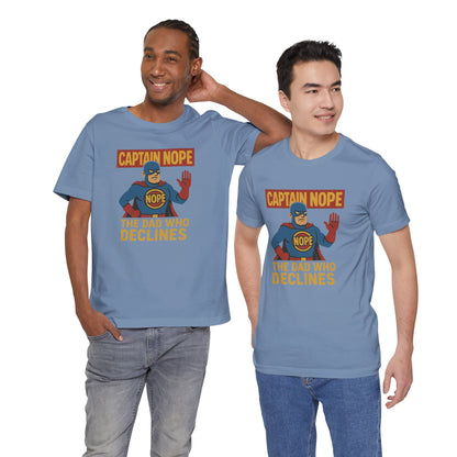 Captain Nope Dad T-Shirt – Funny Superhero Tee for Father Figures