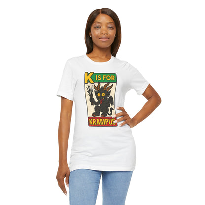 Krampus Alphabet Tee - "K is for Krampus" Holiday Graphic T-Shirt