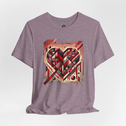Cubist Heart T-Shirt – Modern Art Valentine's Day Graphic Tee