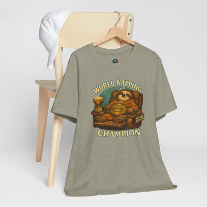 World Napping Champion T-Shirt – Funny Sloth Nap Tee