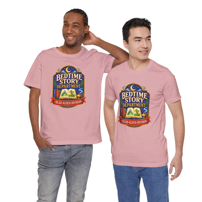Bedtime Story Department T-Shirt – Read-Aloud Parent Tee