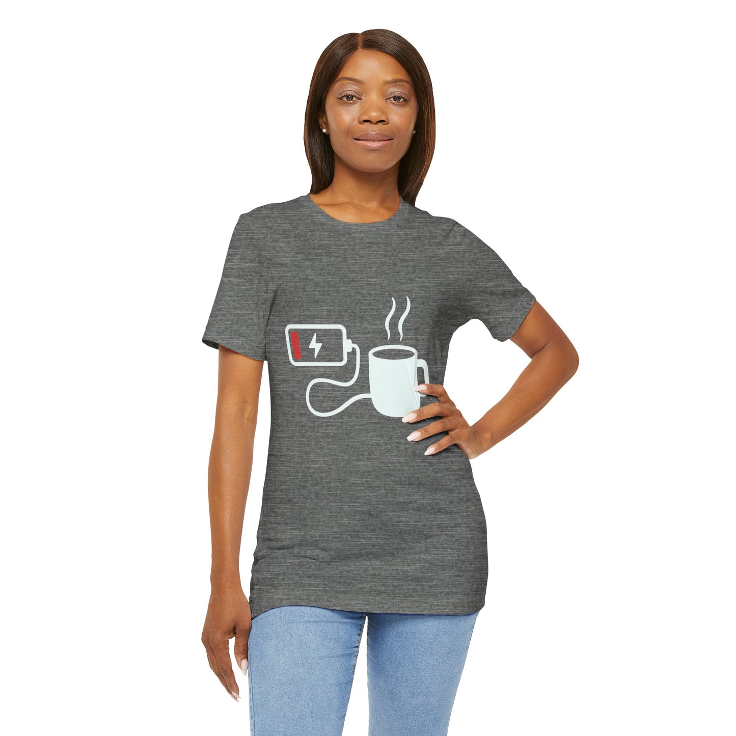 Low Battery Need Coffee Tee – Funny Caffeine Graphic T-Shirt