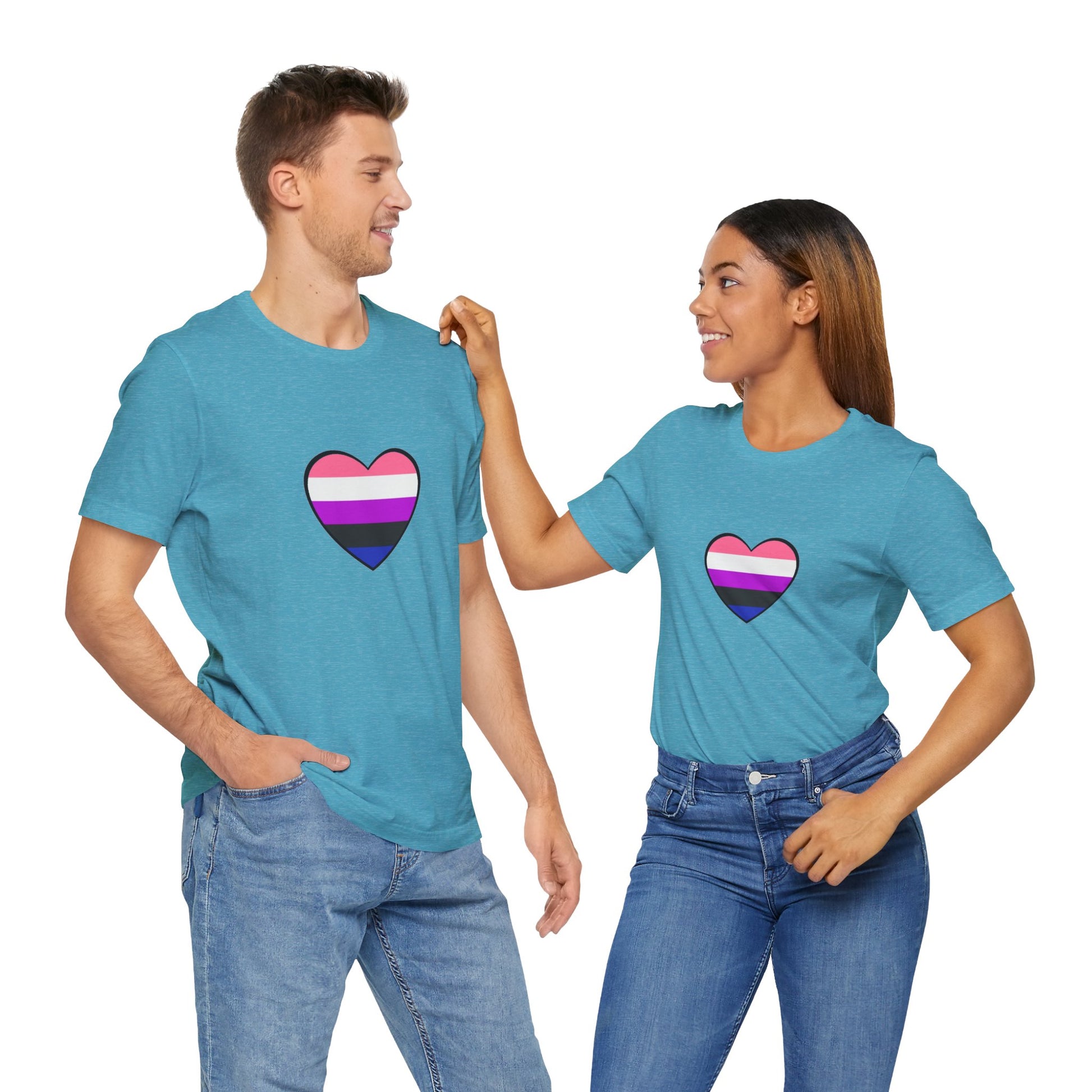 Genderfluid Pride Heart T-Shirt – Bold LGBTQIA+ Flag Tee - WhimSpin - https://whimspin.com