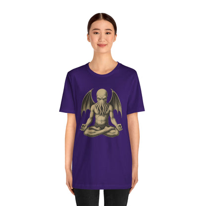 Meditating Cthulhu Shirt – Unisex Mythos Tee for Sci-Fi & Festival Fans