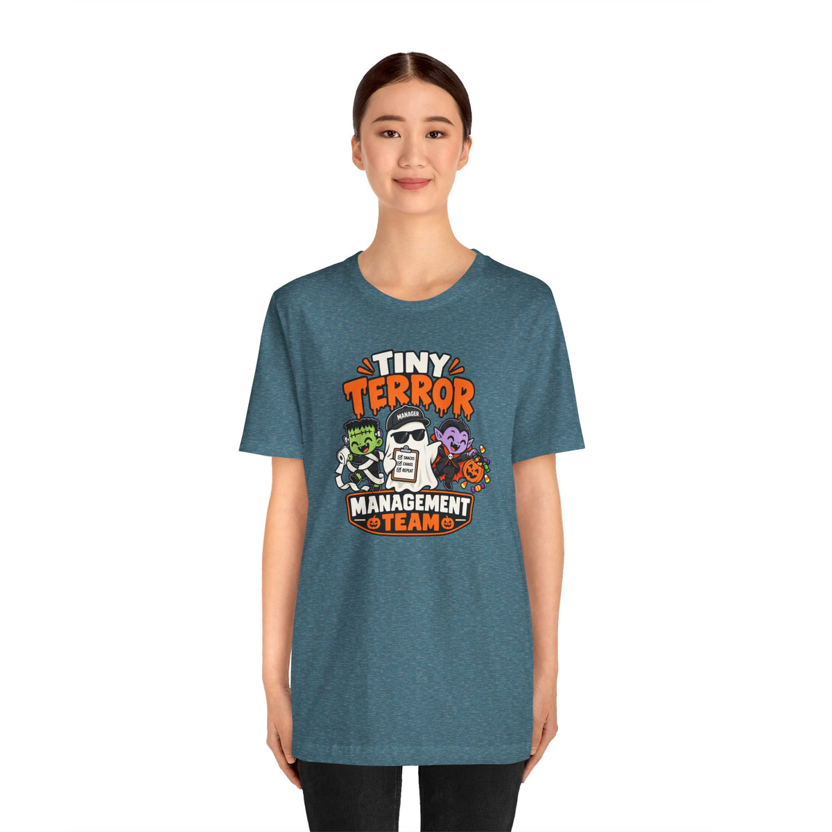 Tiny Terror Management Team T-Shirt – Funny Halloween Parent Tee