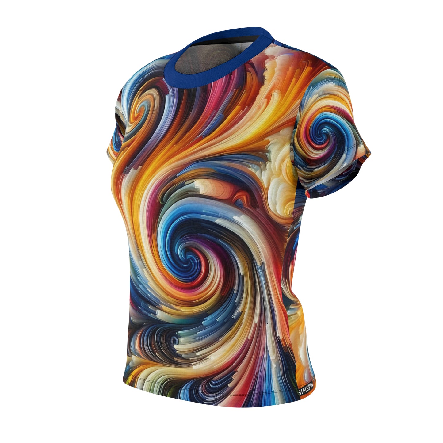 Color Storm Swirl Tee – All-Over Rainbow Brushstroke Women’s Shirt