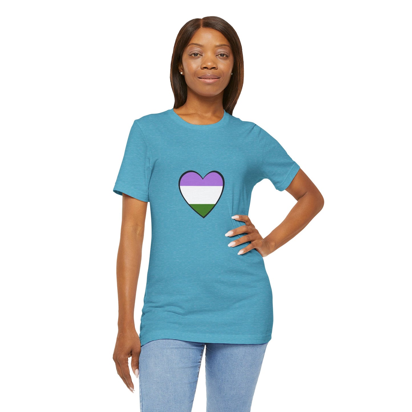 Genderqueer Flag Heart T-Shirt – Unisex LGBTQ+ Graphic Tee