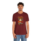 Burgundy crew-neck T-shirt with Pumpkin Spice “Has Entered the Chat” graphic