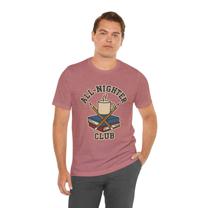 All-Nighter Club T-Shirt – Funny Caffeine & Study Tee for Night Owls
