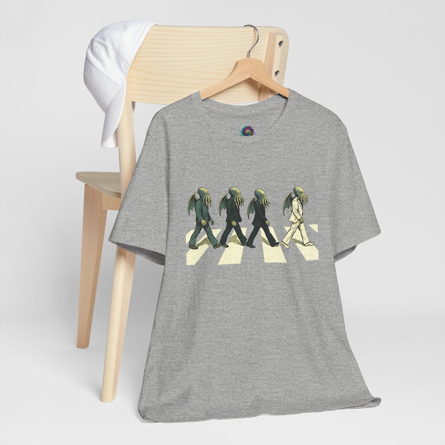 Cthulhu Crossing T-Shirt – Beatles Abbey Road Parody Tee | WhimSpin