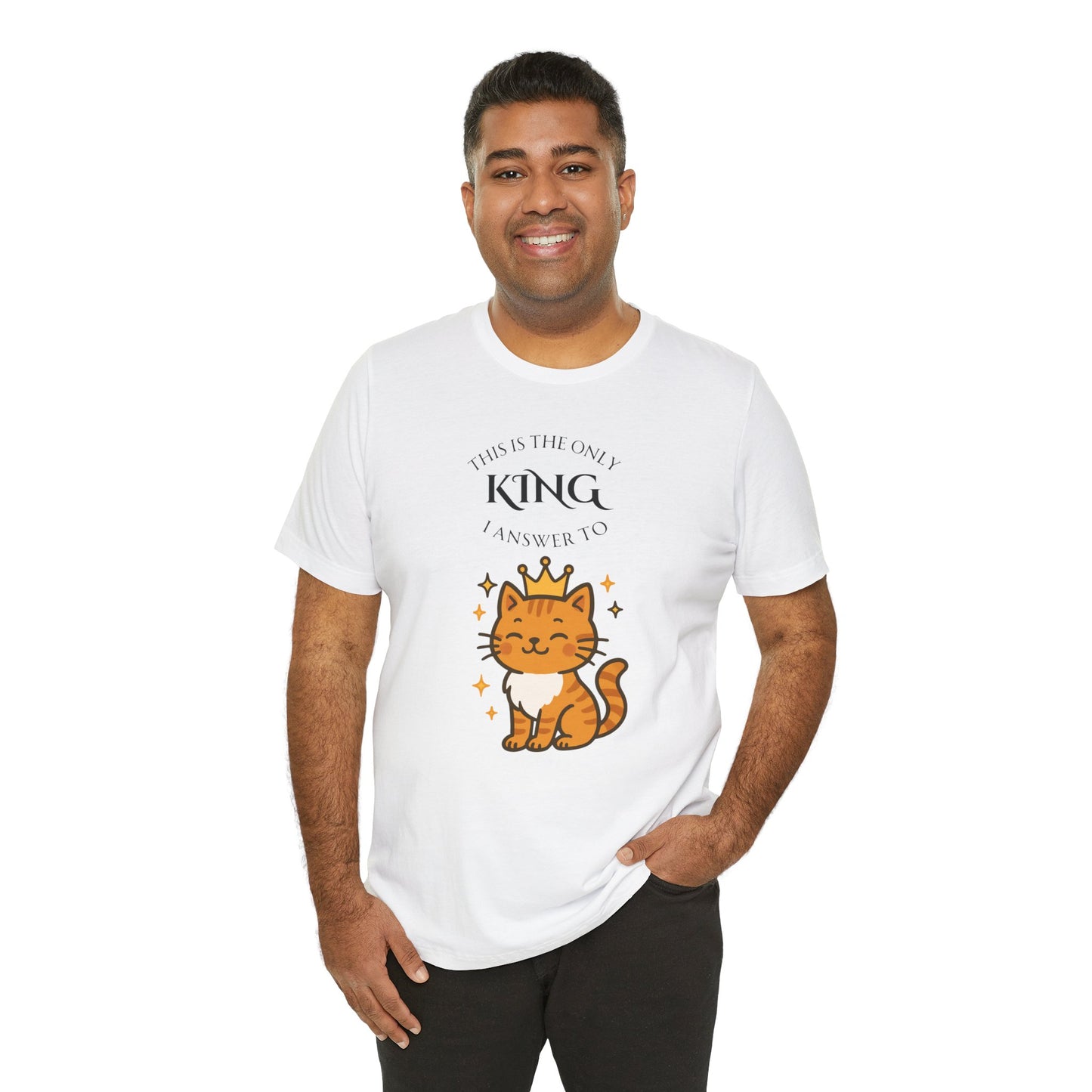 "The Only King I Answer To" T-Shirt – Cute Cat Lady Tee - WhimSpin - https://whimspin.com