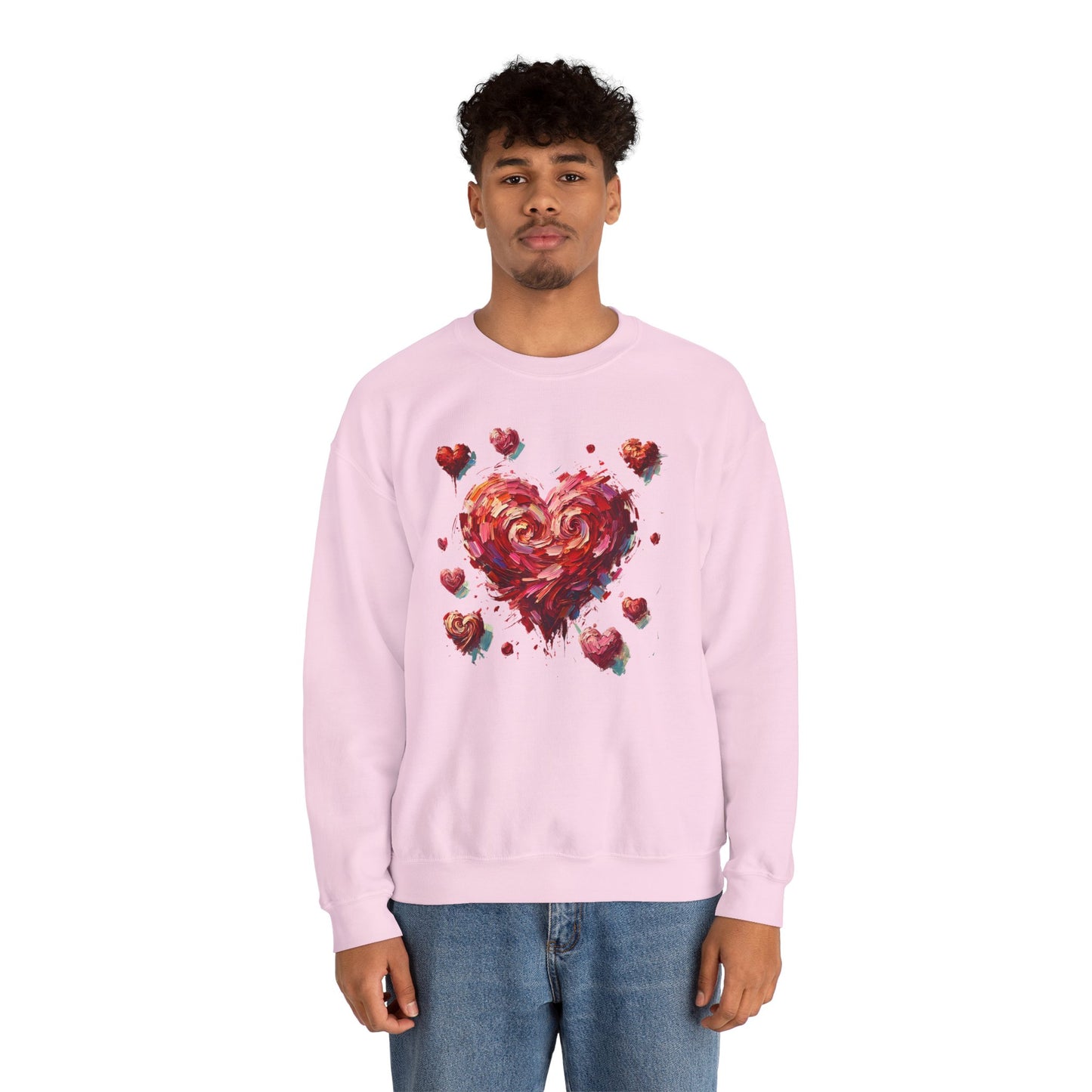 Impressionistic Heart Sweatshirt – Painterly Valentine's Day Art Pullover