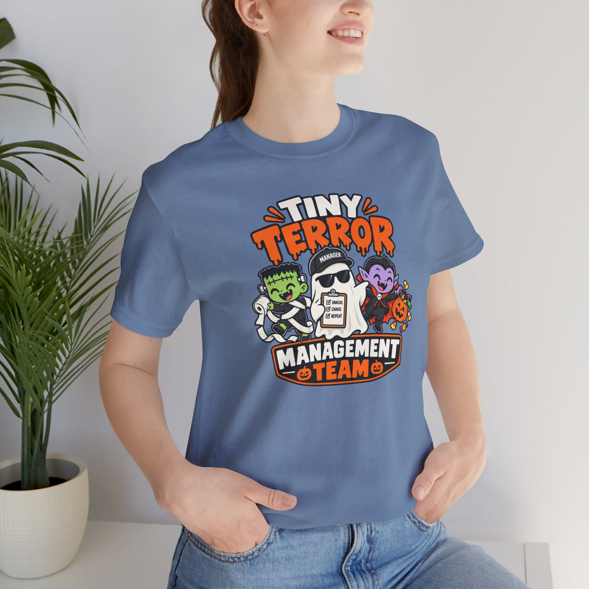 Tiny Terror Management Team T-Shirt – Funny Halloween Parent Tee