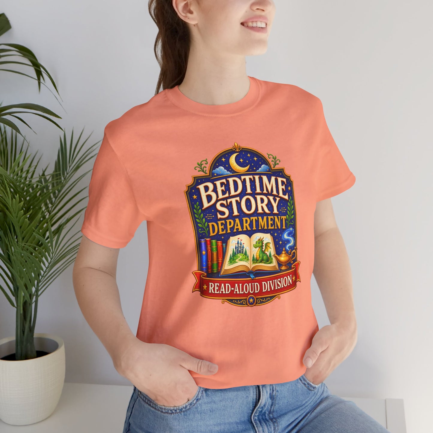 Bedtime Story Department T-Shirt – Read-Aloud Parent Tee