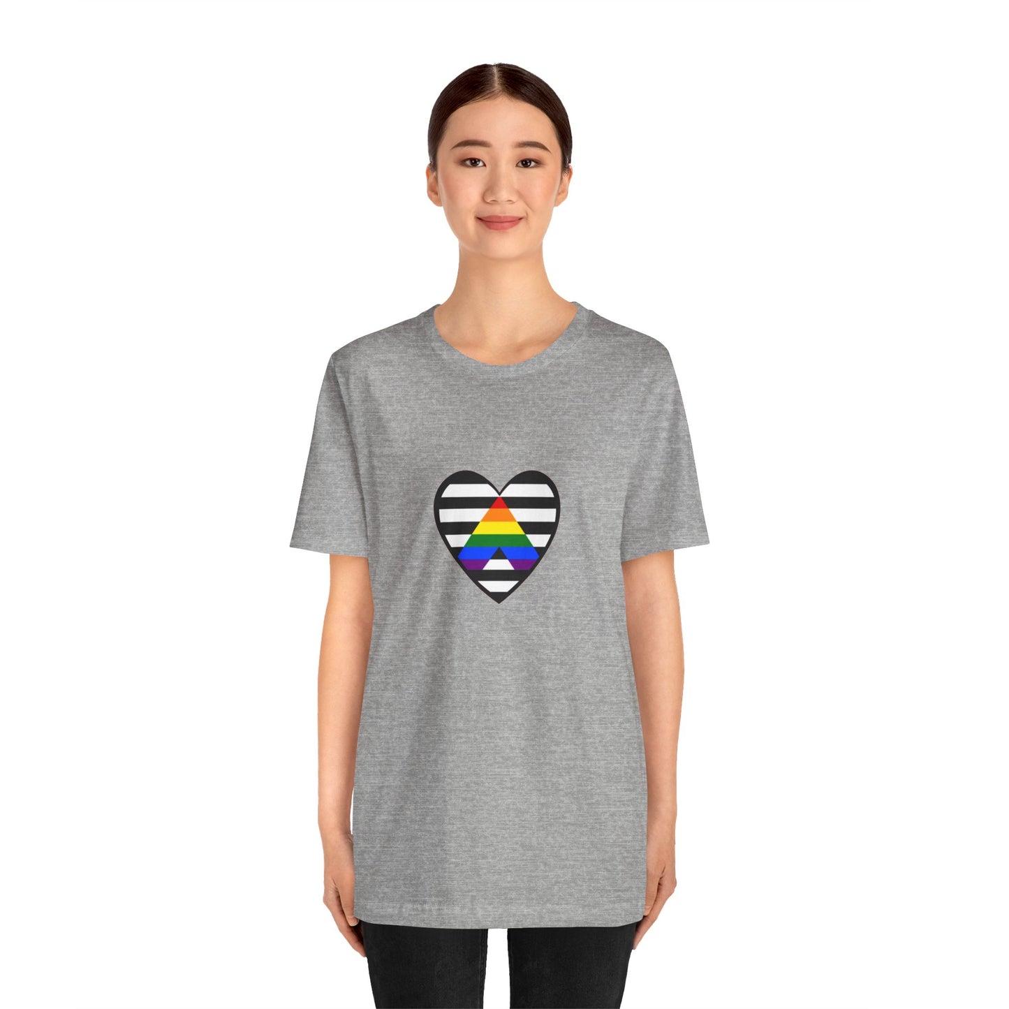 Ally Pride Flag Heart T-Shirt – Subtle LGBTQ+ Support Tee