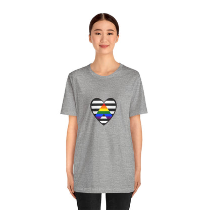 Ally Pride Flag Heart T-Shirt – Subtle LGBTQ+ Support Tee