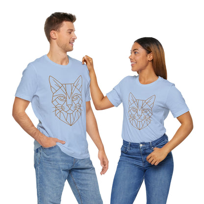 Geometric Cat T-Shirt – Minimalist Line Art Tee