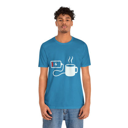 Low Battery Need Coffee Tee – Funny Caffeine Graphic T-Shirt