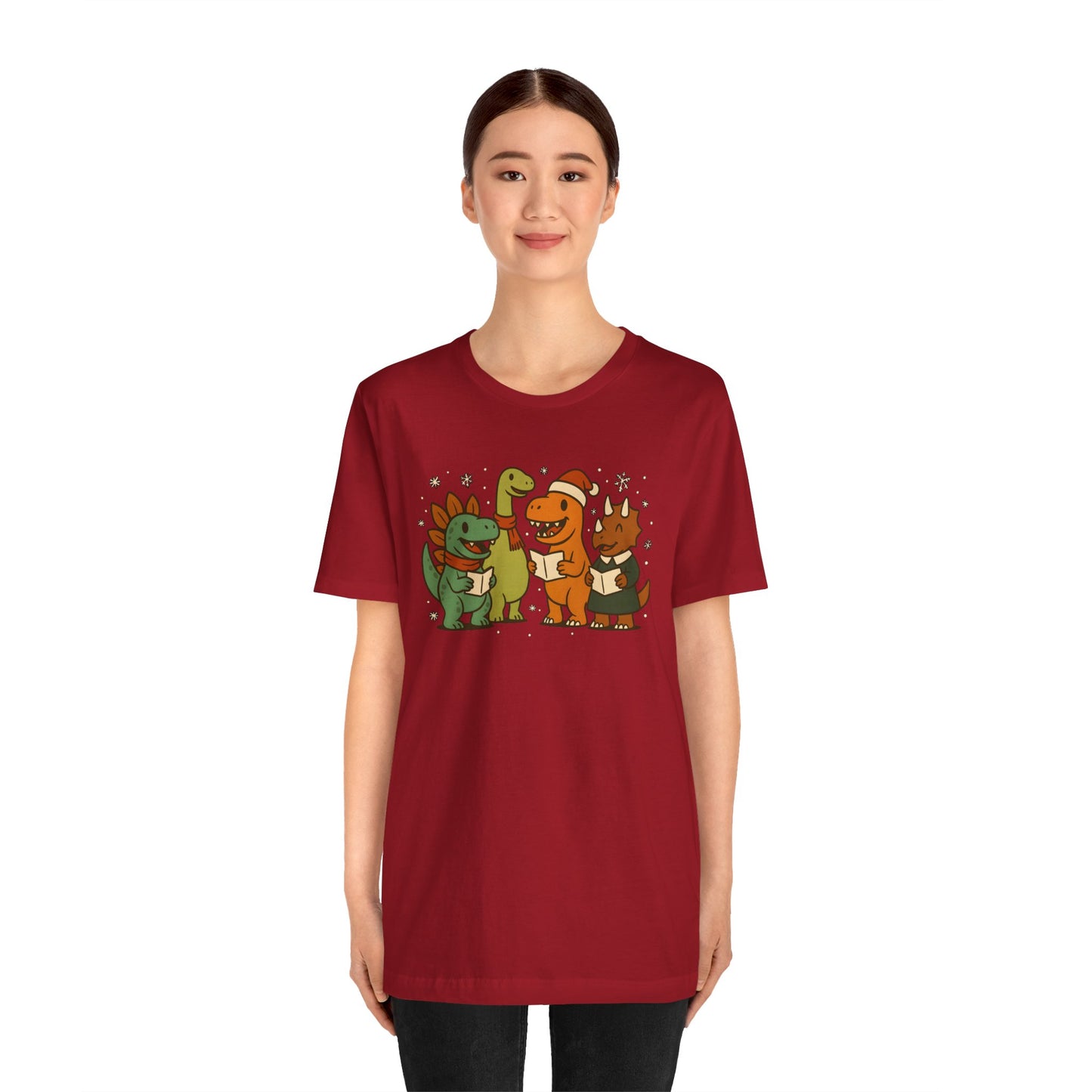 Dinosaur Carolers T-Shirt – Cute Dino Christmas Singing Tee