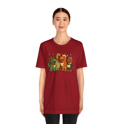 Dinosaur Carolers T-Shirt – Cute Dino Christmas Singing Tee