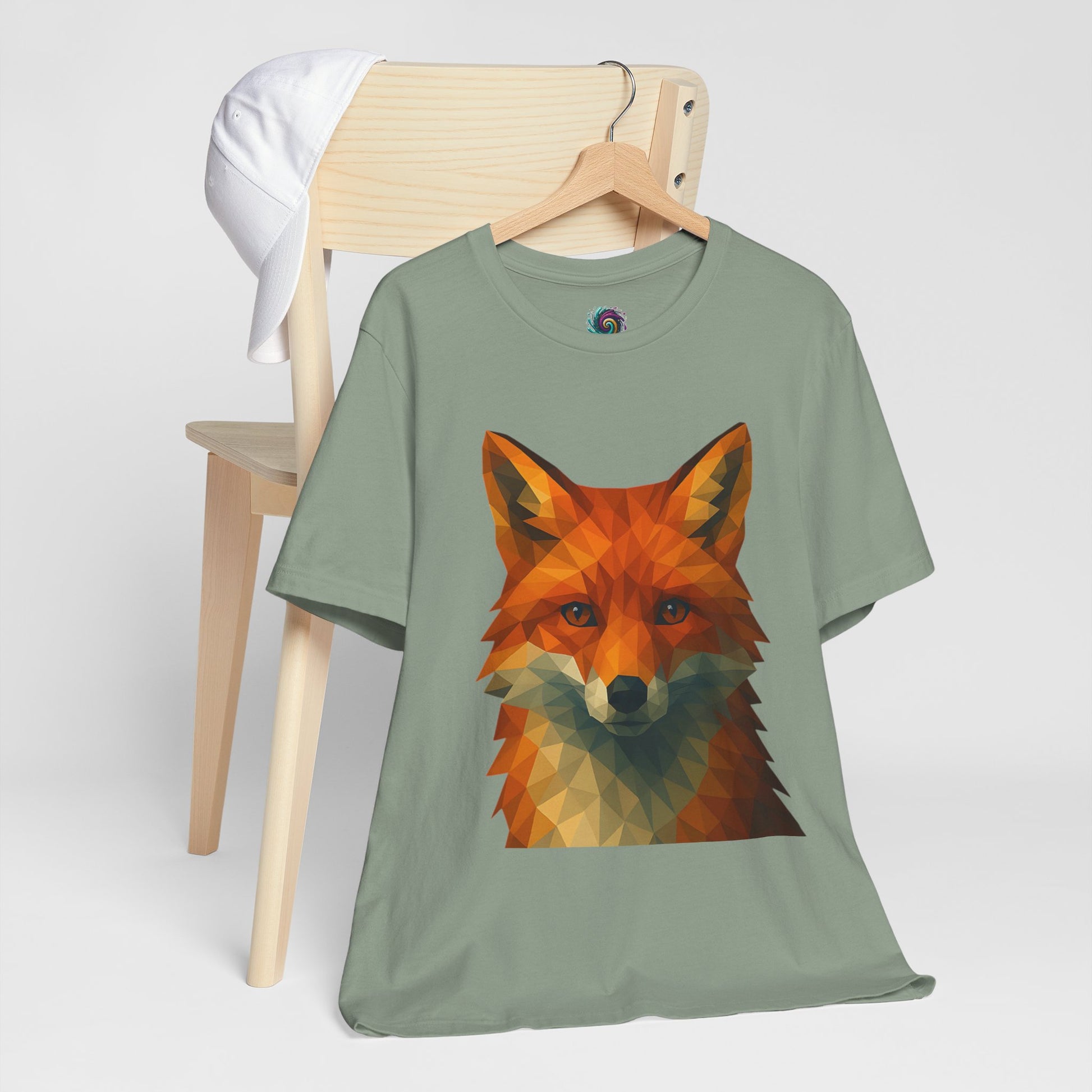 Geometric Fox T-Shirt – Polygon Animal Tee with Nature Vibes - WhimSpin - https://whimspin.com