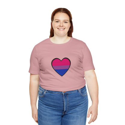 Bisexual Pride Flag T-Shirt – LGBTQ+ Heart Graphic Tee | WhimSpin