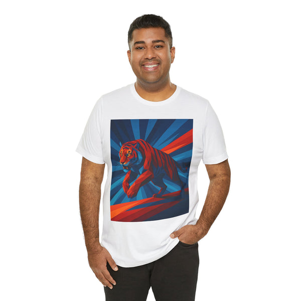 Geometric Tiger T-Shirt – Bold Jungle Animal Tee in Abstract Style - WhimSpin - https://whimspin.com