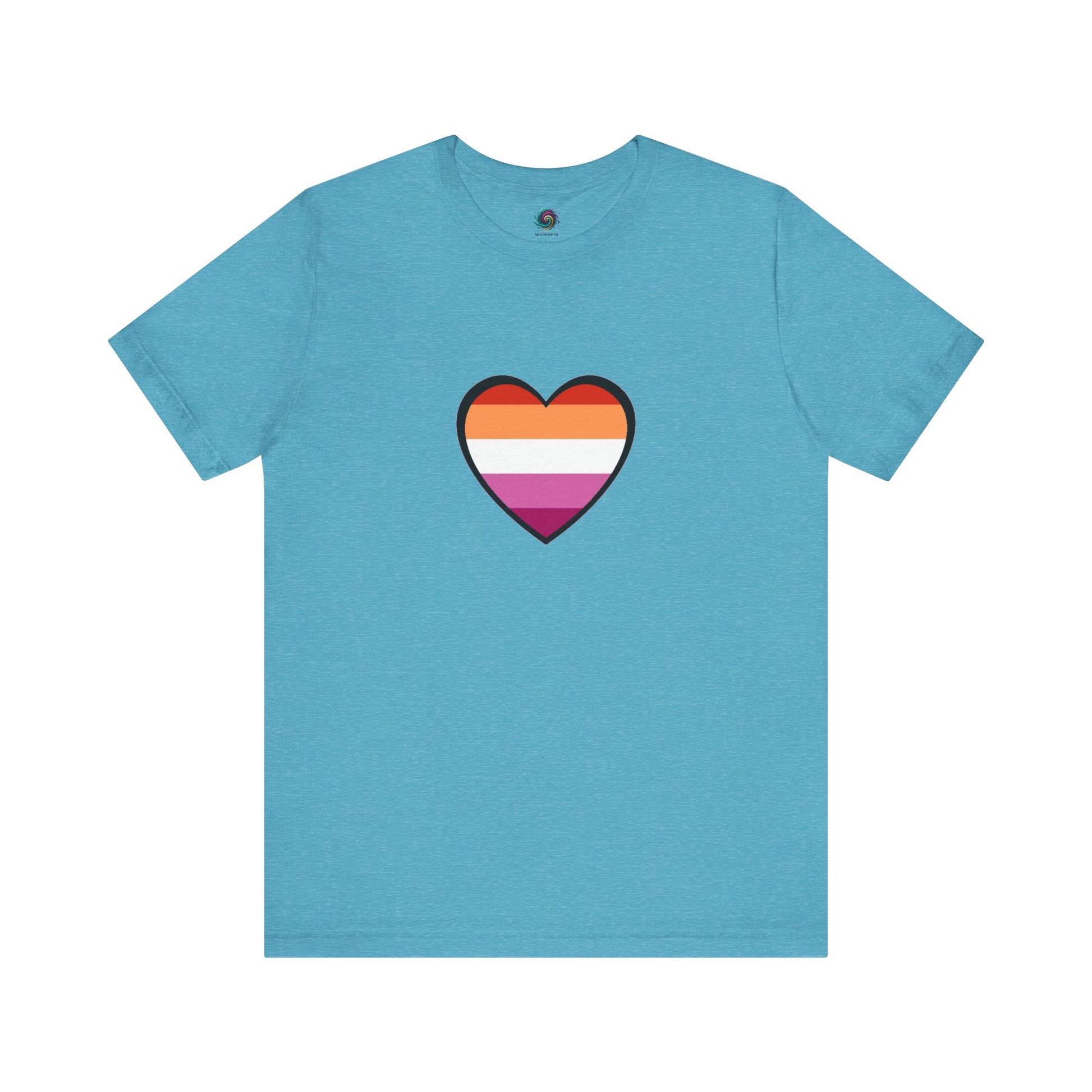 Lesbian Pride Flag Heart T-Shirt – Bold LGBTQ+ Graphic Tee - WhimSpin - https://whimspin.com