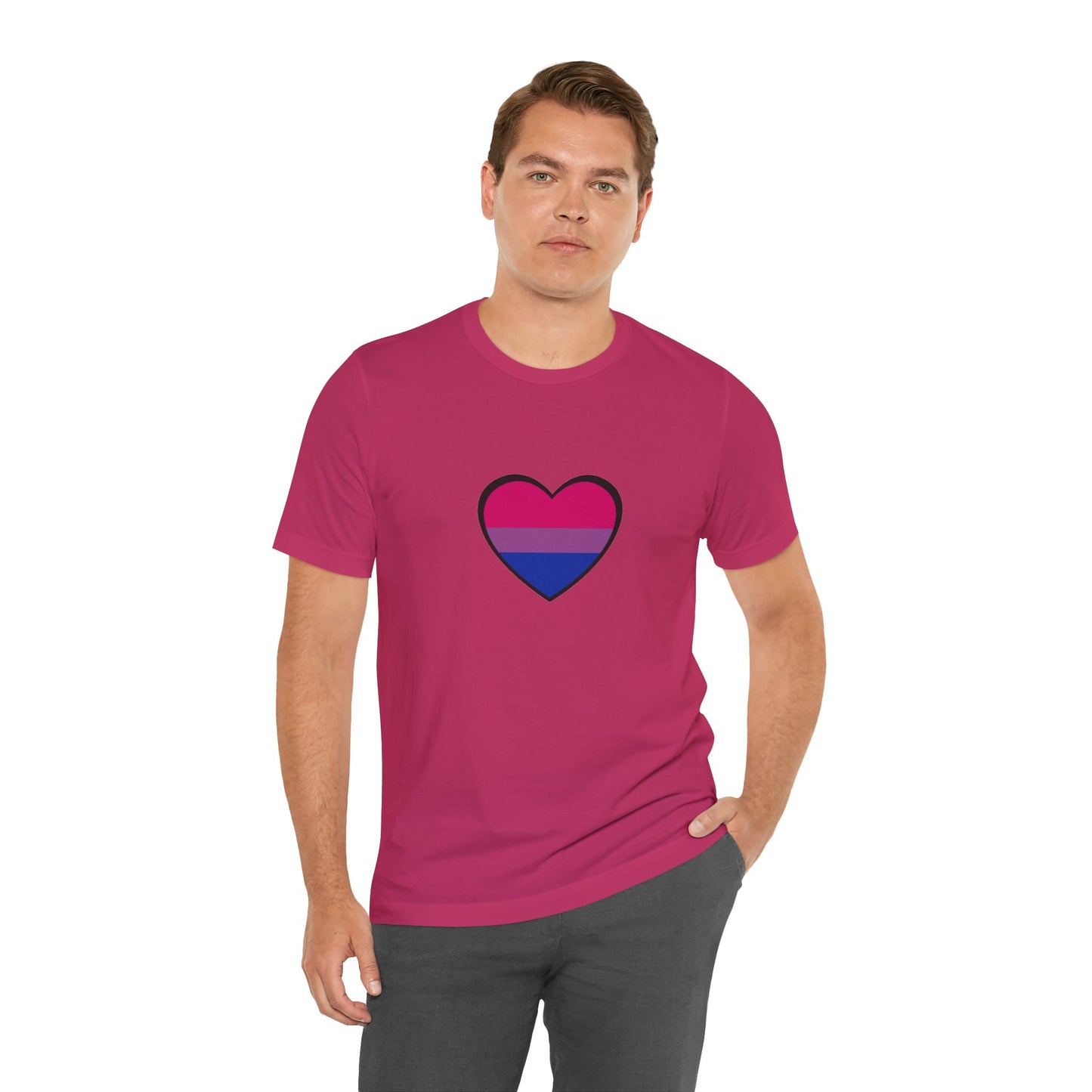 Bisexual Pride Flag T-Shirt – LGBTQ+ Heart Graphic Tee | WhimSpin