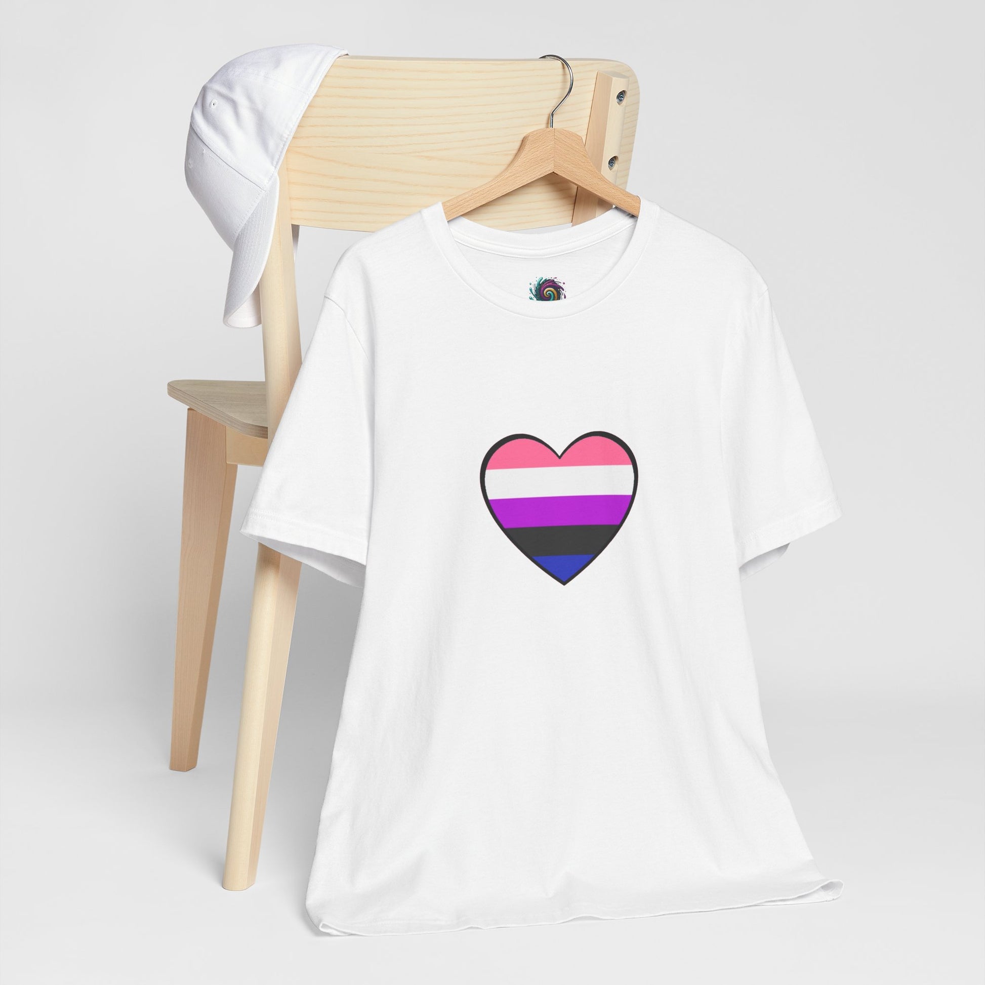 Genderfluid Pride Heart T-Shirt – Bold LGBTQIA+ Flag Tee - WhimSpin - https://whimspin.com