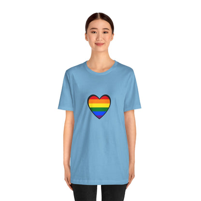 Pride Heart Flag T-Shirt – Rainbow Heart LGBTQ+ Equality Tee