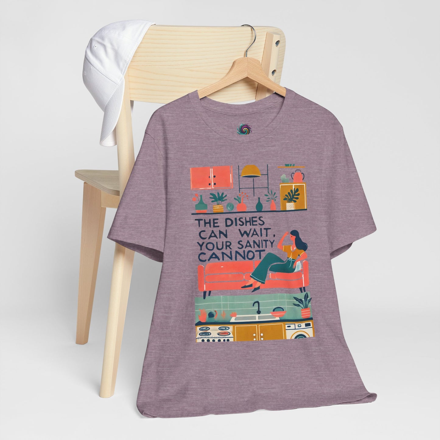 The Dishes Can Wait Graphic Tee – Funny Self-Care Comfort Shirt - WhimSpin - https://whimspin.com