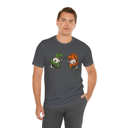 Dinosaur Fencing T-Shirt – T-Rex vs Stegosaurus Tee