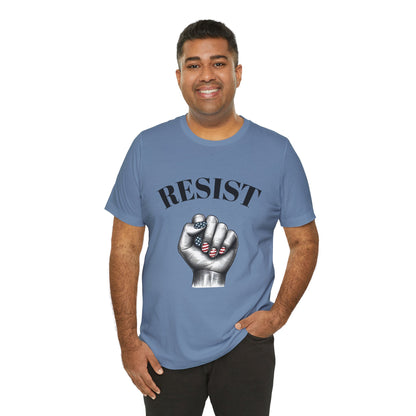 Resist Feminist Power Fist Tee – USA Flag Nails Protest Shirt - WhimSpin - https://whimspin.com