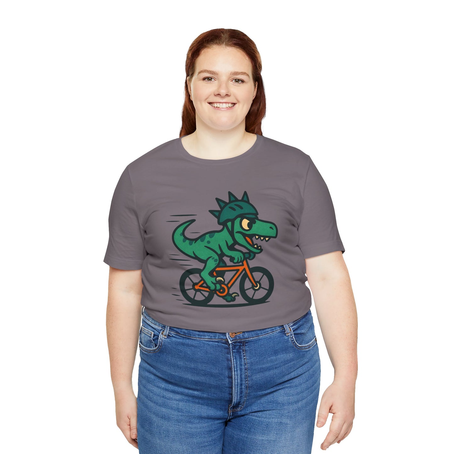 Velociraptor on a Bike T-Shirt – Funny Dino Velo Tee