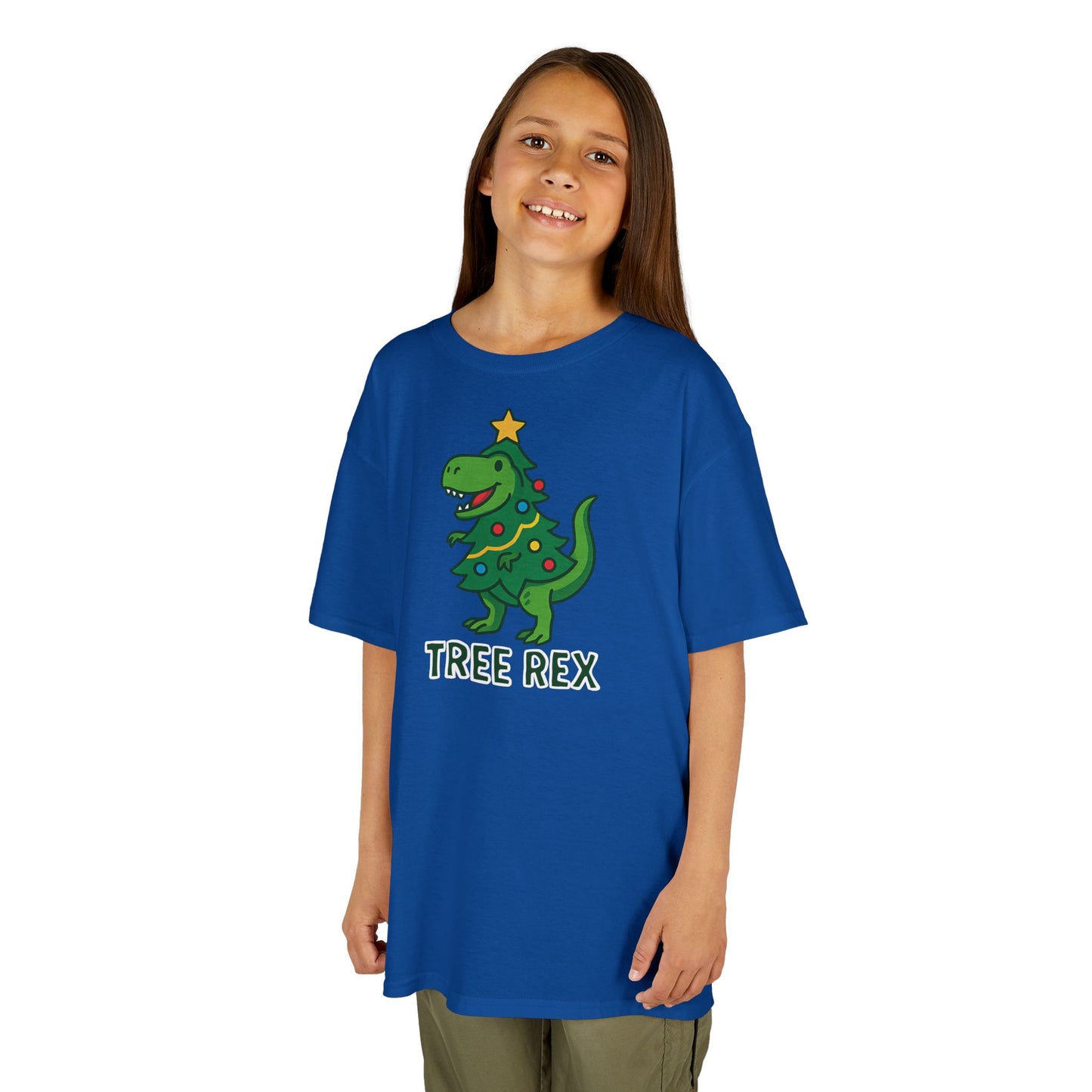 Tree Rex Kids’ Christmas T-Shirt – Cute Dino Holiday Tee