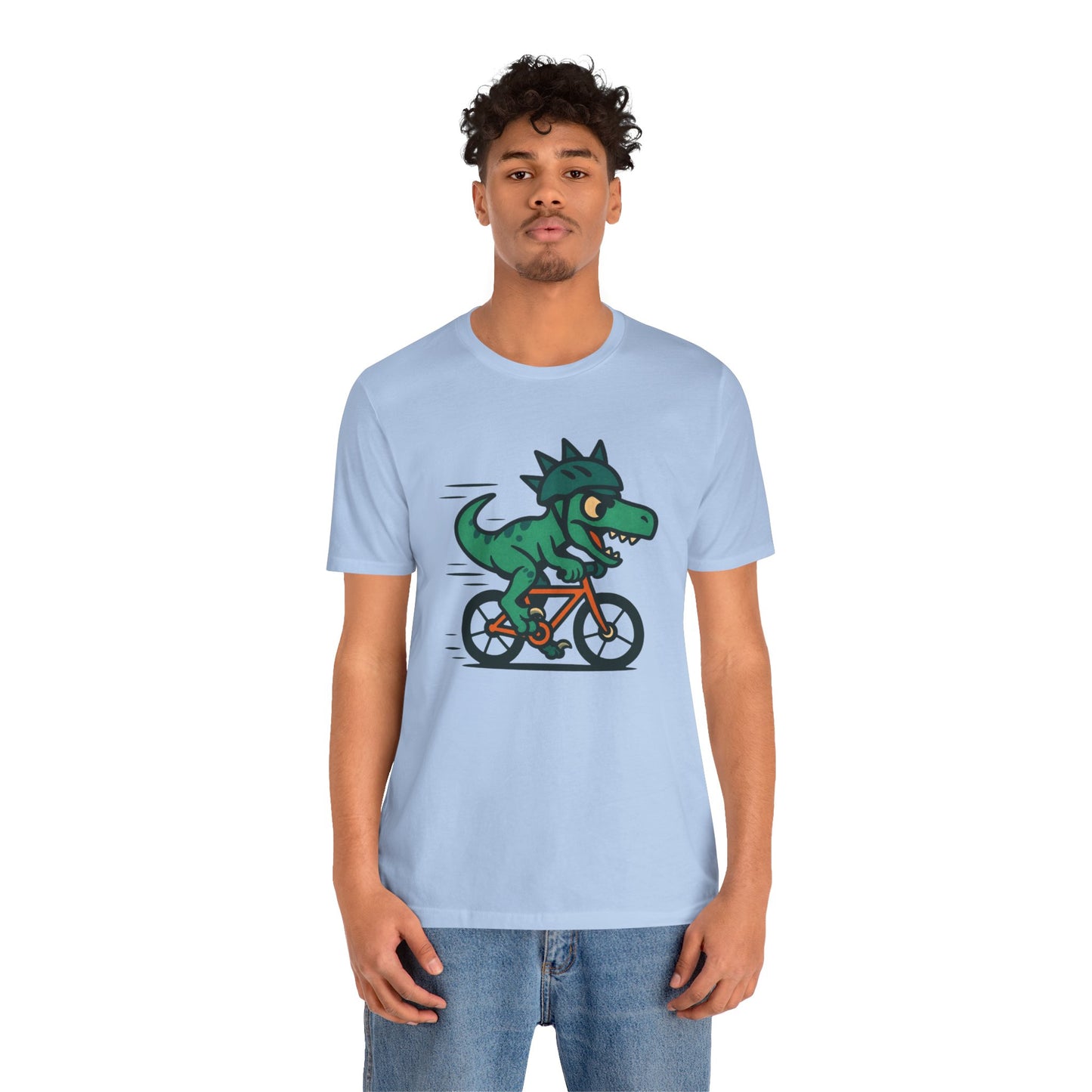 Velociraptor on a Bike T-Shirt – Funny Dino Velo Tee