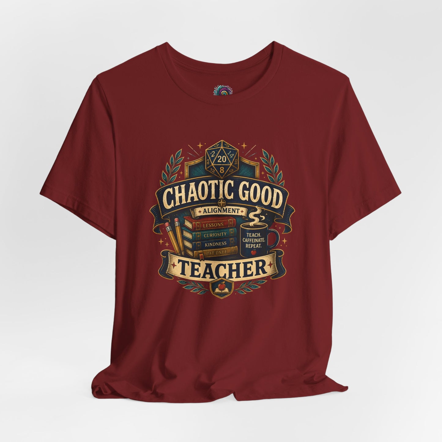 Chaotic Good Teacher T-Shirt – RPG Teacher Graphic Tee
