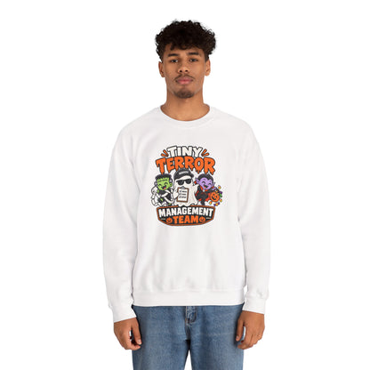 Tiny Terror Management Team Sweatshirt – Funny Halloween Parent Crewneck